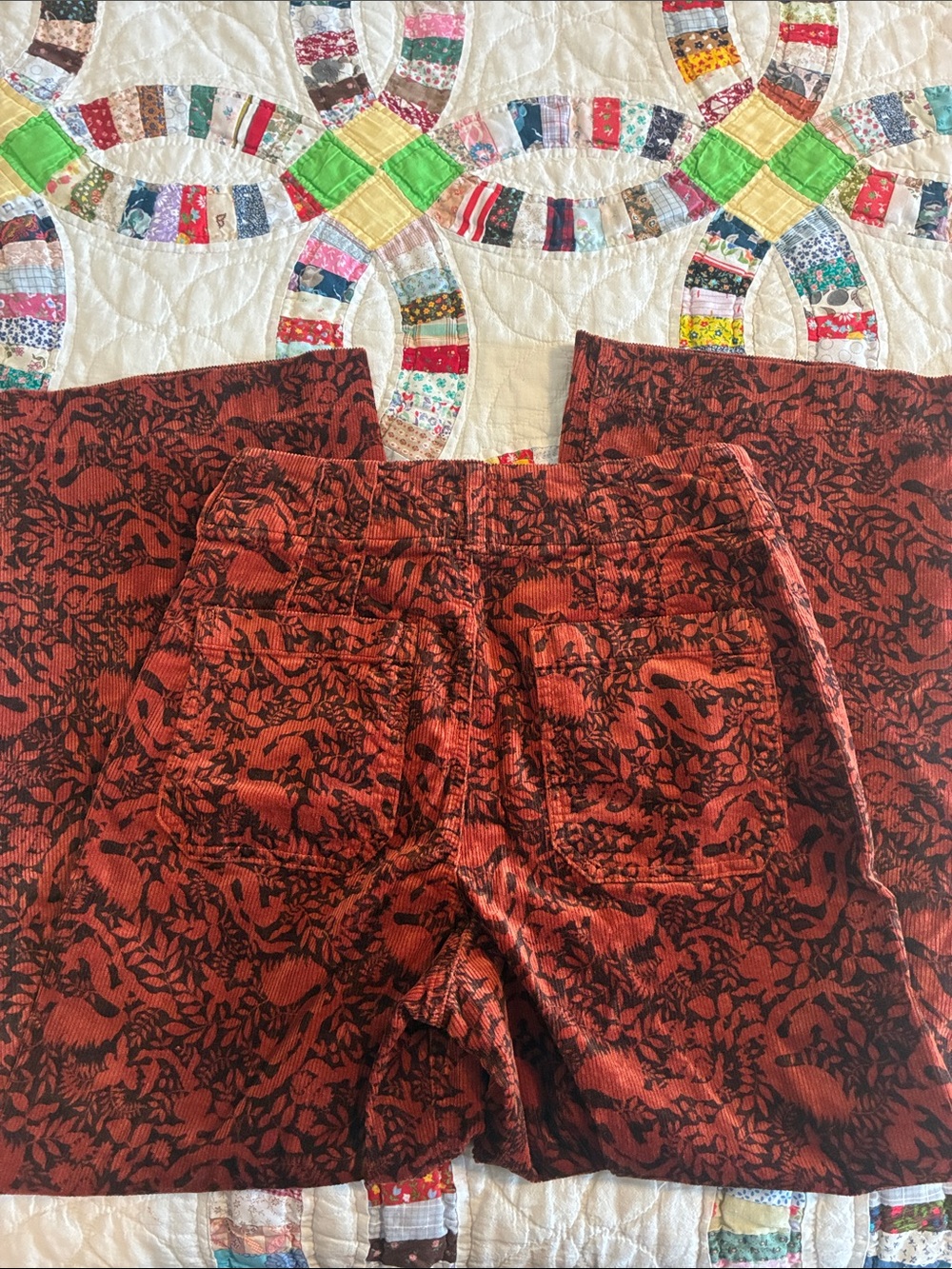 Maeve floral/fall print corduroy pants the Collette 28" fall cozy stylish - Picture 2 of 4